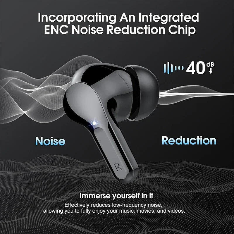 Wireless Earbuds BT5.3 Headphones HiFi Stereo EarBuds with ENC Noise Cancelling Mic 48H LED Display IP7 Waterproof Earphones